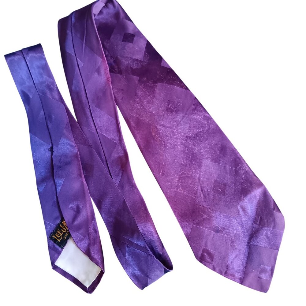 Vintage Lee J-Max 1950's Rayon Neck Tie Geometric Ghost Print 48" 4" Wide Swing